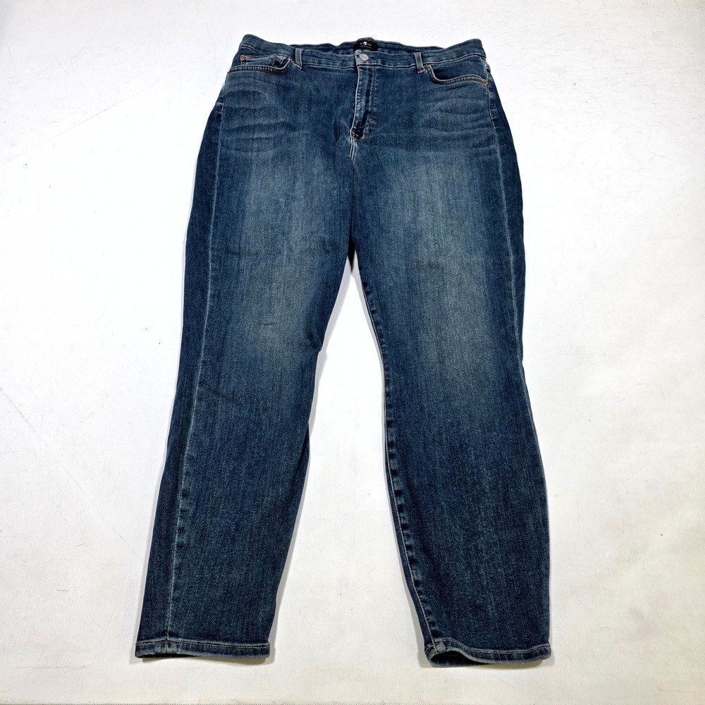 7 For All Mankind Jeans Womens 34 Blue Slim High Rise‎ Denim Designer Stretch